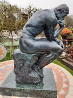 GROOT BRONS GESIGNEERD OP BASIS (de denker van Rodin), Antiek en Kunst, Ophalen of Verzenden, Brons