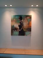 schilderij woman balcony 100x100, Enlèvement