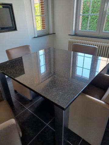 Tafel 1m20 op 1m20 granieten blad perfecte staat, 100 à 150 cm, Quatre personnes, 100 à 150 cm, Enlèvement