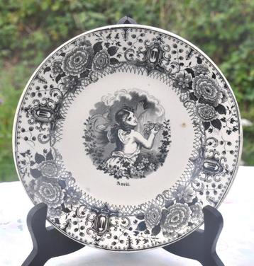 assiette decor central avril cachet a identifier beschikbaar voor biedingen