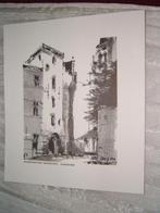 Tekening Boudewijnstoren in Oudenaarde Periode 1900 - 1944, Antiek en Kunst, Kunst | Etsen en Gravures, Ophalen of Verzenden