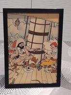 Cadre Tintin Hergé Bonne Année, Collections, Personnages de BD, Comme neuf, Tintin, Image, Affiche ou Autocollant, Enlèvement ou Envoi
