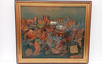 DUSKO TRIFUNOVIC schilderij 1986 bladgoud beschikbaar voor biedingen