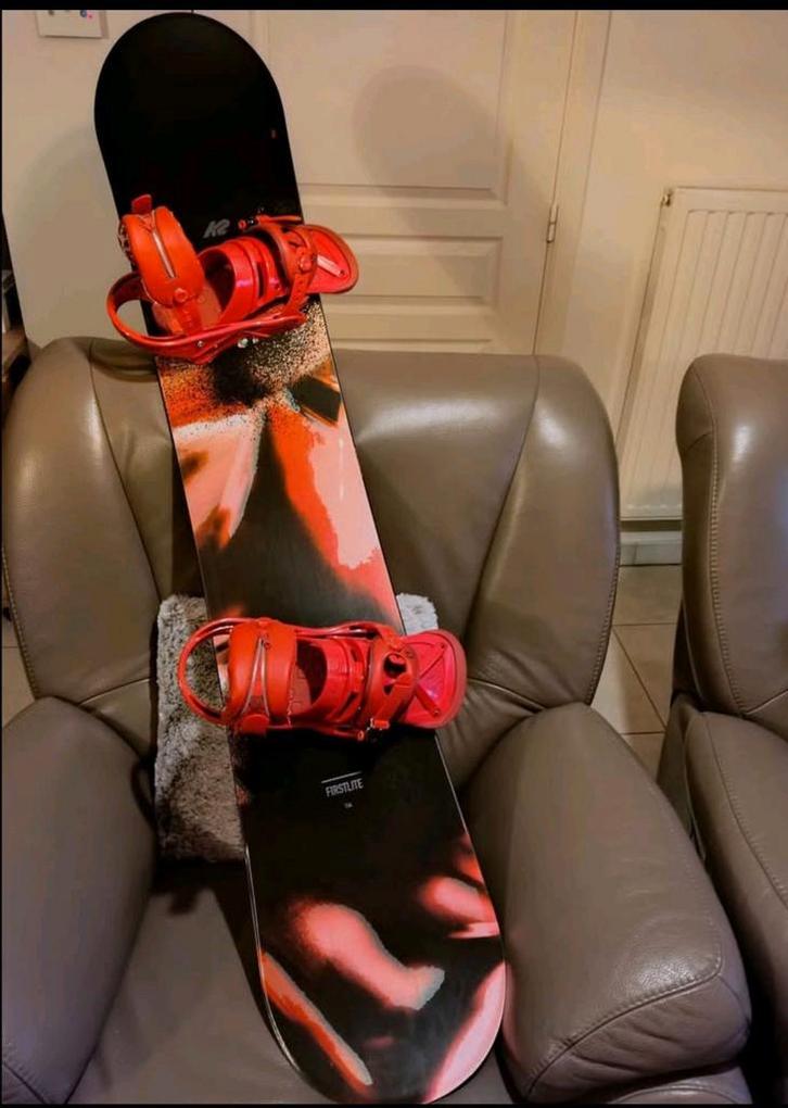 K2 FIRSTLITE 154 CM + Burton bindingen: maat 37-40, Sport en Fitness, Snowboarden, Bindingen, Ophalen