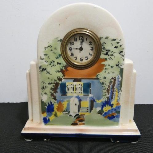 Keramisch art deco decor uurwerk van BIHL [1150], Antiek en Kunst, Antiek | Keramiek en Aardewerk, Ophalen of Verzenden