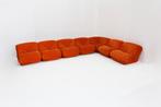 Vintage Airborne 'Patate' modulaire sofa in oranje corduroy, Enlèvement, Utilisé, Tissus, Vintage