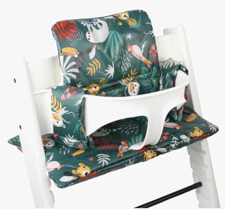 Tripp Trapp Kussen Ukje | Groen jungle | Geplastificeerd, Kinderen en Baby's, Kinderstoelen, Gebruikt, Meegroeistoel, Aanschuifbaar