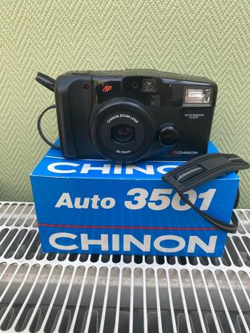 Chinon Auto 3501 compact camera 35mm zoom met draagtas beschikbaar voor biedingen