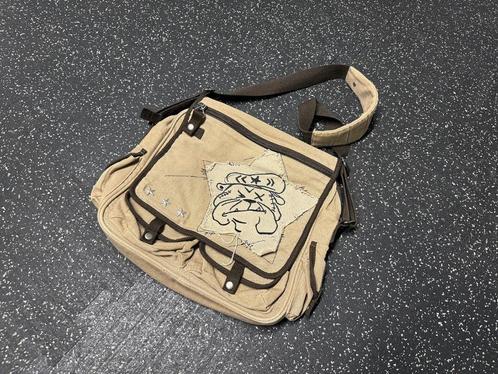 Schoudertas Bruin met Beige, Handtassen en Accessoires, Tassen | Schoudertassen, Zo goed als nieuw, Overige merken, Beige, Ophalen of Verzenden
