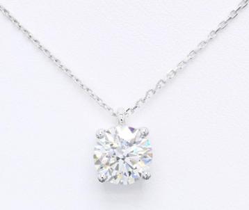 4 Karaat Diamand (Lab Grown) VVS2-14 Karaat Witgoud Ketting beschikbaar voor biedingen