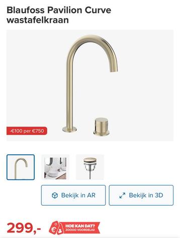 Wastafel kraan brushed champagne gold blaufoss, Enlèvement, Neuf, Robinet