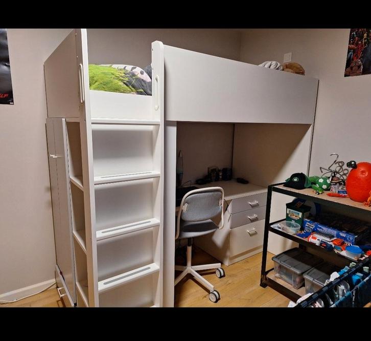 Hoogslaper met bureau, Kinderen en Baby's, Kinderkamer | Stapelbedden en Hoogslapers, Ophalen