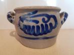 Vintage aardewerk blauw grijze pot, Antiek en Kunst, Ophalen