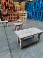 Robuste teak houten tafels merk cleybergh zeer mooi, Tuin en Terras, Ophalen, Gebruikt, Vierkant, Hout