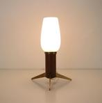 Vintage tafellamp op tripod met melkglas, jaren '60, Ophalen of Verzenden