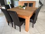 Volledige eetkamer in massieve teak, Ophalen, Zo goed als nieuw, Landelijk, 6 tot 8 stoelen