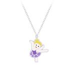 Zilveren kinderketting hanger ballerina emaille, Ophalen of Verzenden, Nieuw, Ketting