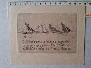 Eau-forte Rodolphe Schoenberg « Voiliers », Enlèvement ou Envoi