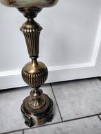 Bronzen asbak  staander  met ,marmeren motief,, Ophalen