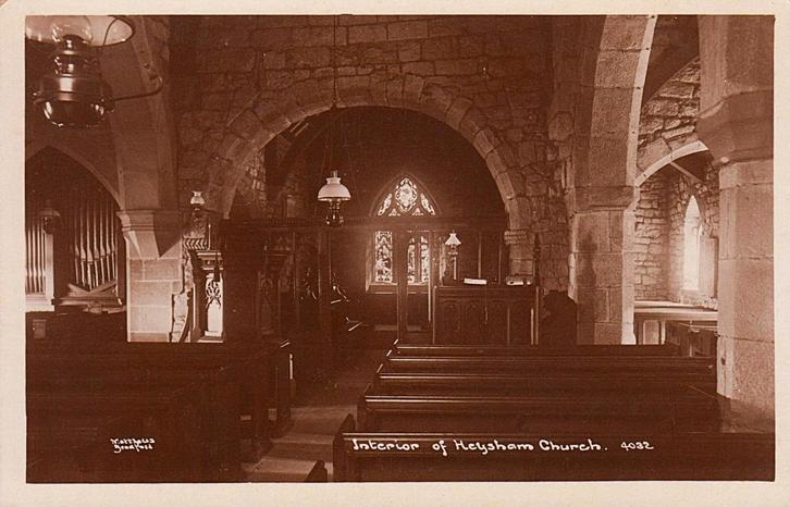 1929 - ANGLETERRE - Heysham : église intérieure, Collections, Cartes postales | Étranger, Non affranchie, Angleterre, 1920 à 1940