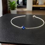 Sjieke ketting met echte saffier  zilver 925, Handtassen en Accessoires, Kettingen, Blauw, Ophalen of Verzenden, Zo goed als nieuw