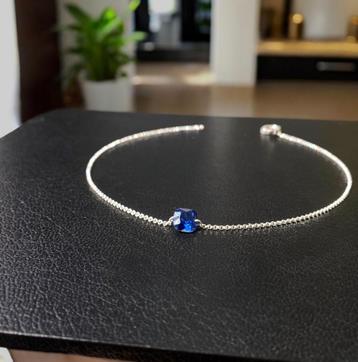 Sqjieke ketting met echte saffier  zilver 925 beschikbaar voor biedingen