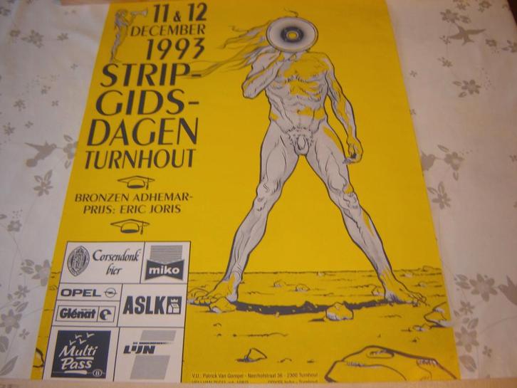 Affiche Stripgidsdagen Turnhout 1993., Verzamelen, Stripfiguren, Zo goed als nieuw, Plaatje, Poster of Sticker, Overige figuren
