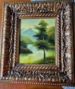 natuurschilderij met mooie kader 42 x 37,5 gesigneerd, Ophalen of Verzenden