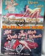 2 pin up - auto 30 x 20 cm   en tôle, Collections, Marques & Objets publicitaires, Enlèvement ou Envoi, Neuf, Panneau publicitaire