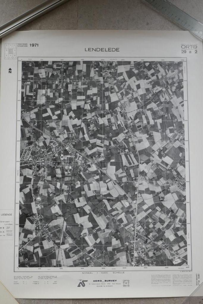 Orthofoto's (luchtfoto) situatie 1971 Lendelede 29 a2, Boeken, Atlassen en Landkaarten, Gelezen, Overige typen, België, 1800 tot 2000