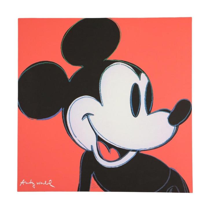 Offset Litho Naar Andy Warhol Mickey Mouse Rood 581/2400 Pop, Antiek en Kunst, Kunst | Litho's en Zeefdrukken, Ophalen of Verzenden