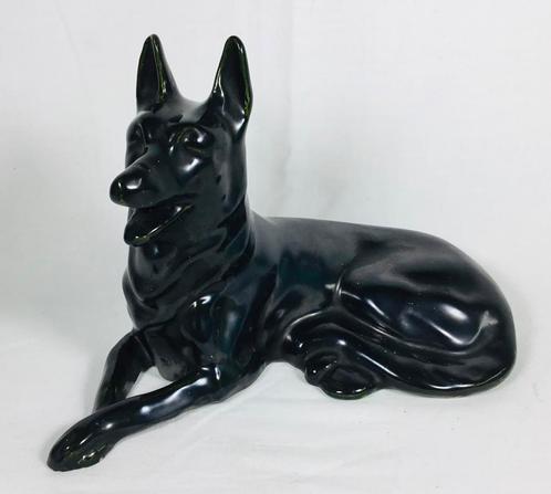 Faïencerie de Thulin geglazuurde keramieken herdershond 50s, Antiek en Kunst, Antiek | Keramiek en Aardewerk, Ophalen of Verzenden