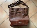 Texier sac besace beau cuir grainé marron 42cm France, Sac à bandoulière, Brun, Utilisé