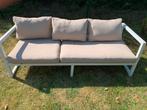 Lounge / zitbank / ligbed in wit aluminium met kussens, Ophalen, Gebruikt, 3 zitplaatsen, Aluminium