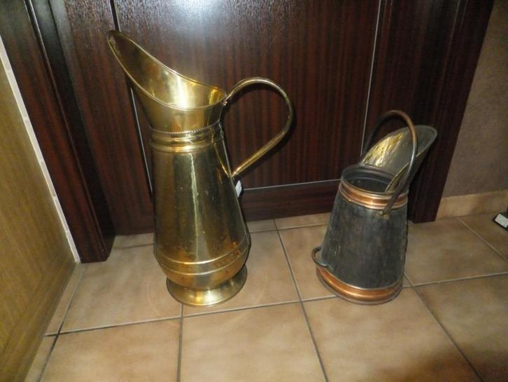 koperen paraplubakken 2 stuks, Huis en Inrichting, Woonaccessoires | Paraplubakken, Zo goed als nieuw, Metaal, Ophalen