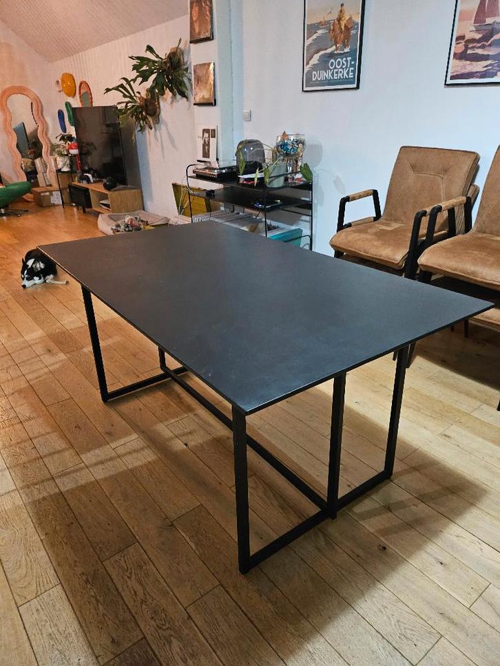 Table noire CASA, Maison & Meubles, Tables | Tables à manger, Comme neuf, 50 à 100 cm, 150 à 200 cm, Cinq personnes ou plus, Rectangulaire