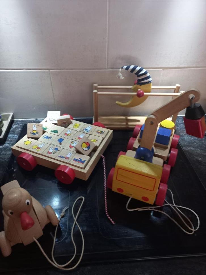 set houten speelgoed, Kinderen en Baby's, Speelgoed | Houten speelgoed, Gebruikt, Duw- of Trekspeelgoed, Ophalen of Verzenden