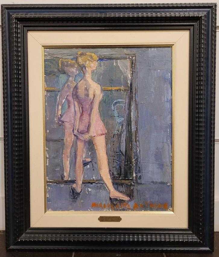 Marguerite ANTOINE, voor de spiegel, Antiek en Kunst, Kunst | Schilderijen | Klassiek, Ophalen of Verzenden