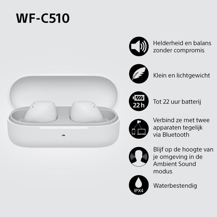 Sony WF-C510 nieuw sealed, ruilen tegen headset, Audio, Tv en Foto, Hoofdtelefoons, Nieuw, Over oor (circumaural), Sony, Draadloos