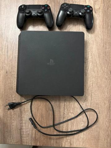 PlayStation 4 Slim avec SSD + 2 manettes, 500 GB, Avec disque dur, Enlèvement, Utilisé