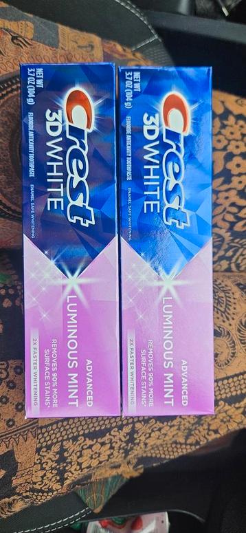 2x CREST 3D Whitening tandpasta - Luminous Mint beschikbaar voor biedingen