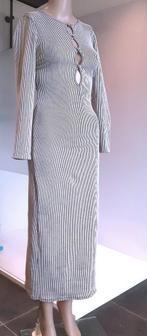 Lange jurk zwart wit pinstripe Asos XS of 34, Wit, Nieuw, Ophalen of Verzenden, Maat 34 (XS) of kleiner