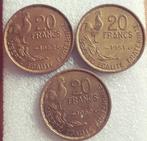 FRANCE ;3 X 20 FRANCS 1950-1951-1952 G GUIRAUD 4 plumes K, Série, Enlèvement ou Envoi, France