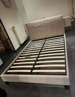2 persoonsbew, Huis en Inrichting, Slaapkamer | Bedden, Ophalen, Gebruikt, Beige, Tweepersoons