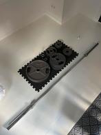 Olympische halterstang + 100 kg gietijzeren halterschijven, Sport en Fitness, Ophalen, Halterschijven