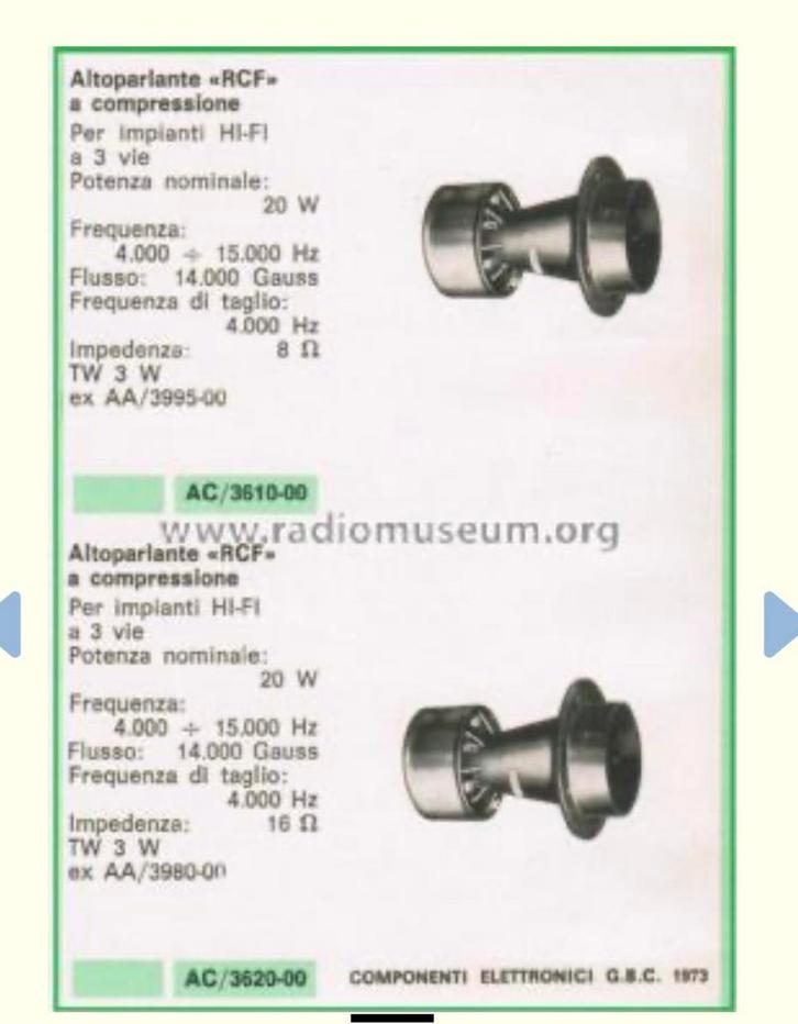 Tweeter RCF Tw 3w, Audio, Tv en Foto, Luidsprekerboxen, Zo goed als nieuw, Overige typen, Minder dan 60 watt, Overige merken, Ophalen of Verzenden