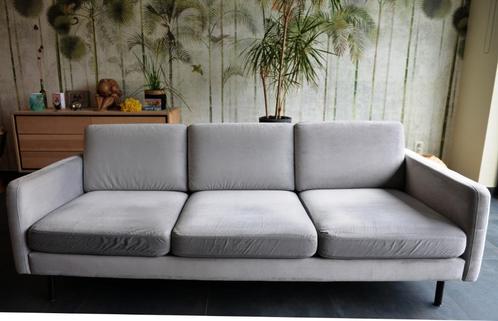 3-zitszetel (Bolia) Scandinavia Remix + poef , grijze stof, Huis en Inrichting, Zetels | Voetbanken en poefs, Gebruikt, 75 tot 100 cm