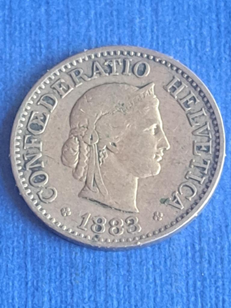 1883 Suisse 10 centimes, rare, Envoi, Autres pays, Monnaie en vrac