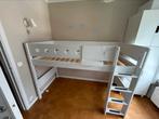FLEXA. Wit evoluerend verhoogd bed. Uitstekende conditie, Ophalen, Zo goed als nieuw, 90 cm, Hoogslaper