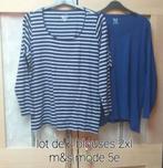 blouse longues manches m&s mode 2xl, Gedragen, Blauw, Shirt of Top, Ophalen of Verzenden